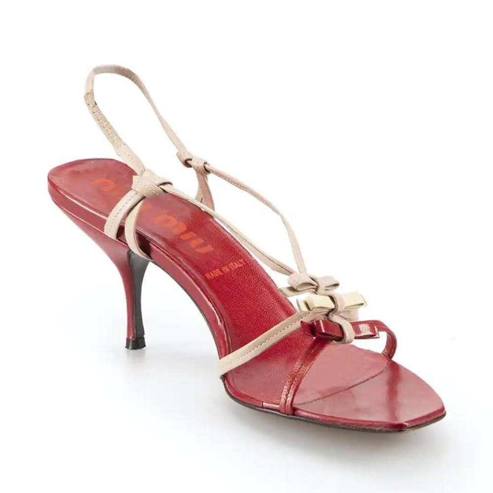 Vintage MIU MIU Leather Bow Heels